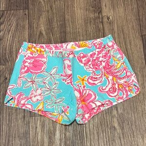 Lilly Pulitzer Shorts Adie Breakwater Blue Lolita SZ 6 Pink Tropical Like New!!
